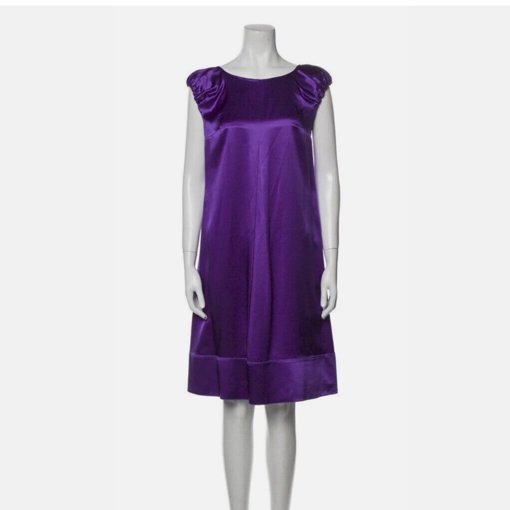 Dolce & Gabbana Purple Silky Cocktail Dress